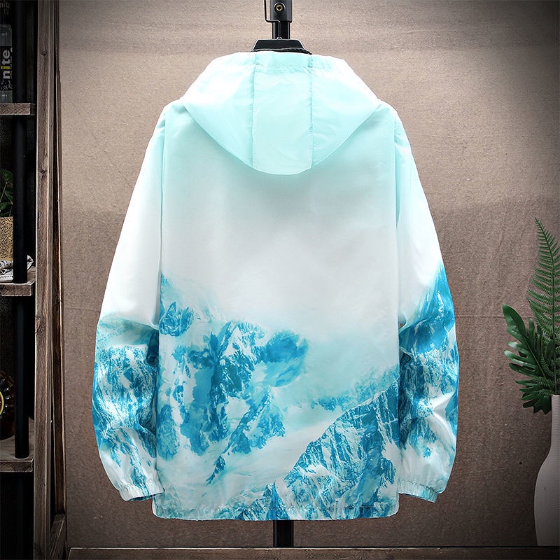 Áo Khoác Nam Nữ Có Mũ Trùm Đầu In Hai Mặt Hình Phong Cảnh Núi Non Dáng Trẻ Trung Thời Trang Zenkonam MEN JK 039