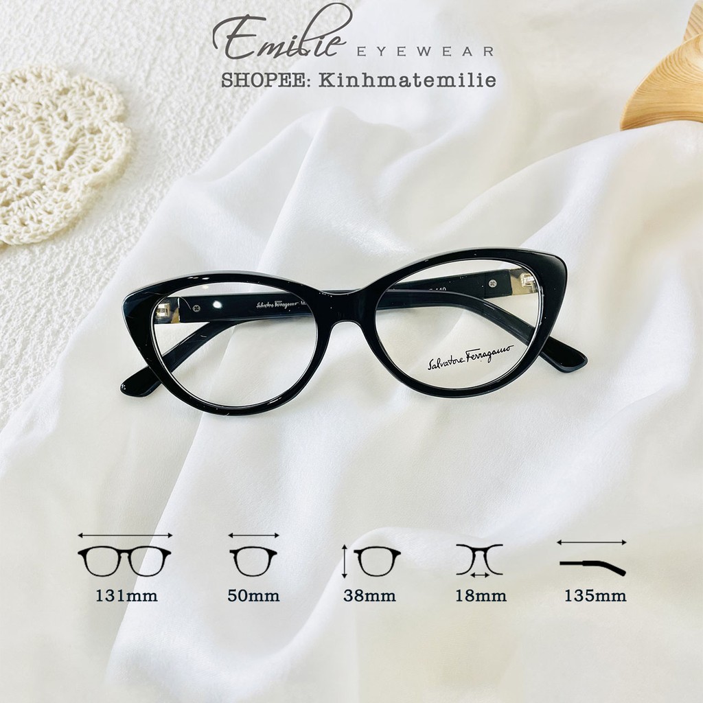 Gọng kính mắt mèo Emilie eyewear phụ kiện thời trang 8037