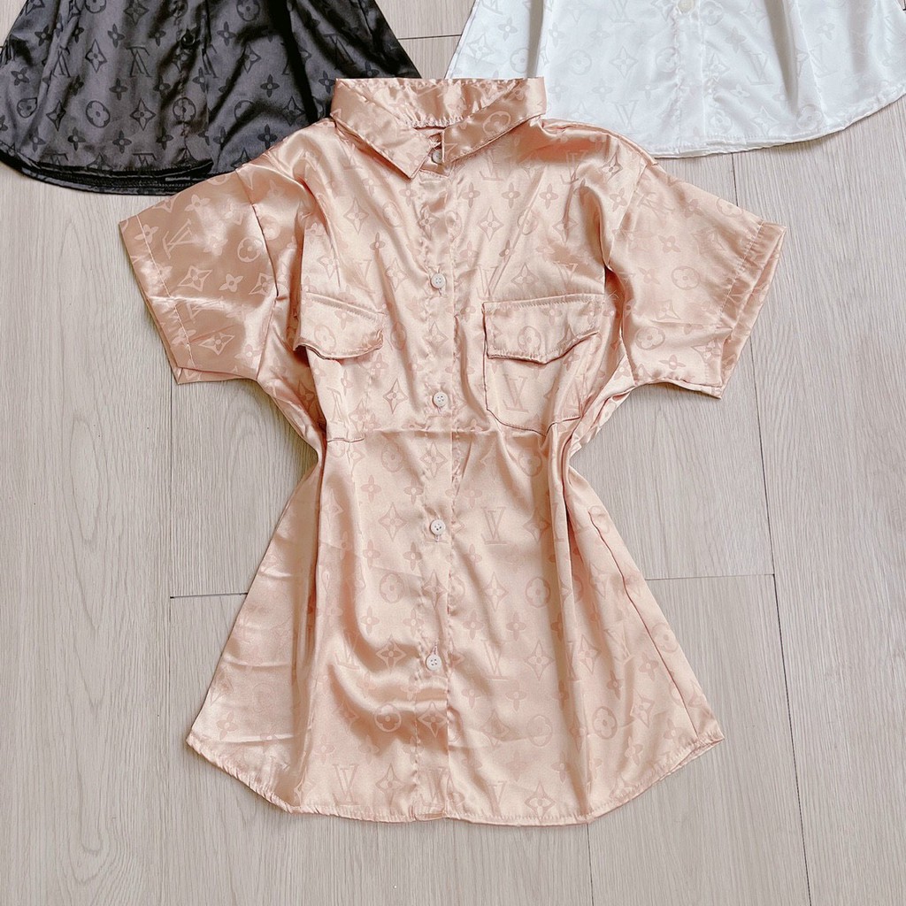 [Mã FAMARAL1 giảm 10K đơn 50K] Áo sơ mi họa tiết LV- chất mềm mịn, mượt mát cực ạ- khosigiahuy | BigBuy360 - bigbuy360.vn