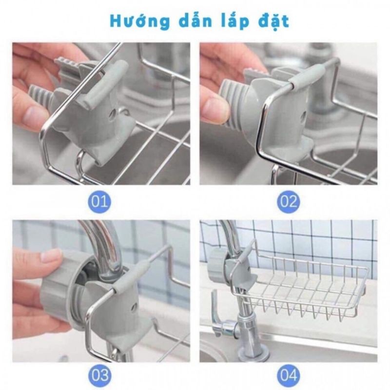 Giá Đựng Lưới Rửa Bát, Giá Để Đồ Đa Năng Treo Vòi Nước Bồn Rửa Tiện Dụng