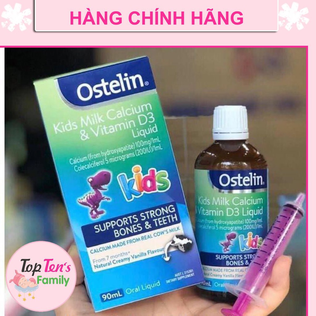 ❣️ [CHÍNH HÃNG 100%] Ostelin Canxi & Vitamin D3 90ml cho bé từ 7 tháng 💯