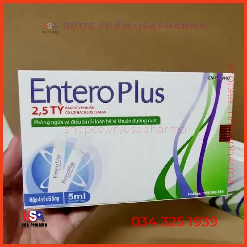 Men vi sinh ENTERO PLUS Cân bằng hệ vi sinh đường ruột - Hộp 5 ống 20ml
