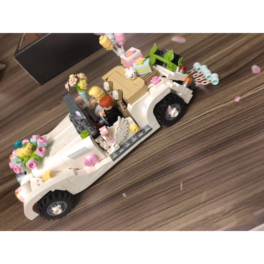 Bộ lắp ráp xe mô hình xe đám cưới wedding car 119 có 676 mảnh ghép