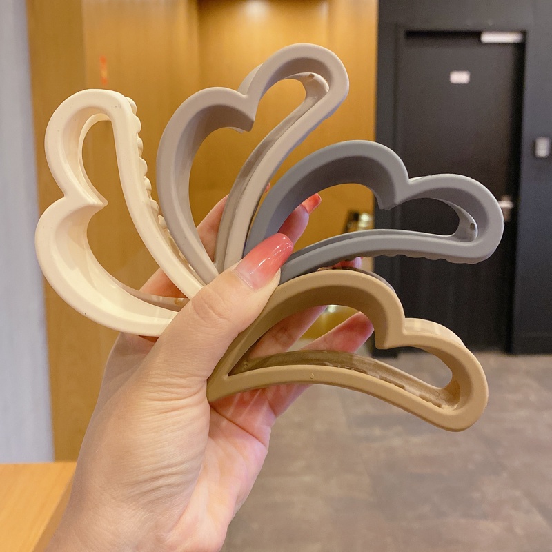 Kẹp tóc acrylic hình trái tim phong cách Hàn Quốc thời trang