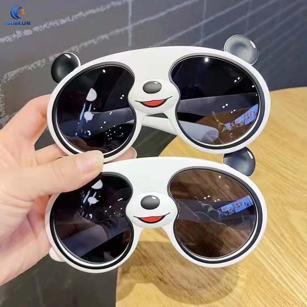 Kính Mát Phân Cực Chống Tia UV Hình Gấu Trúc Hoạt Hình Bằng Silicon Dành Cho Trẻ Em