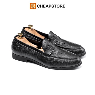 Giày lười nam da bò nguyên tấm, đế cao su - Giầy da công sở cao cấp CHEAPSTOREVN - CS470 (bảo hành 24 tháng)