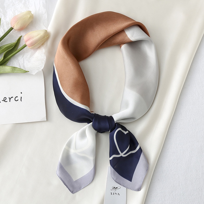 Zl Khăn Choàng Lụa Mỏng Hình Vuông Nhỏ In Họa Tiết Hình Học Màu Sắc Tươi Tắn Phong Cách Phương Tây Phù Hợp Với Tuổi Thời Trang