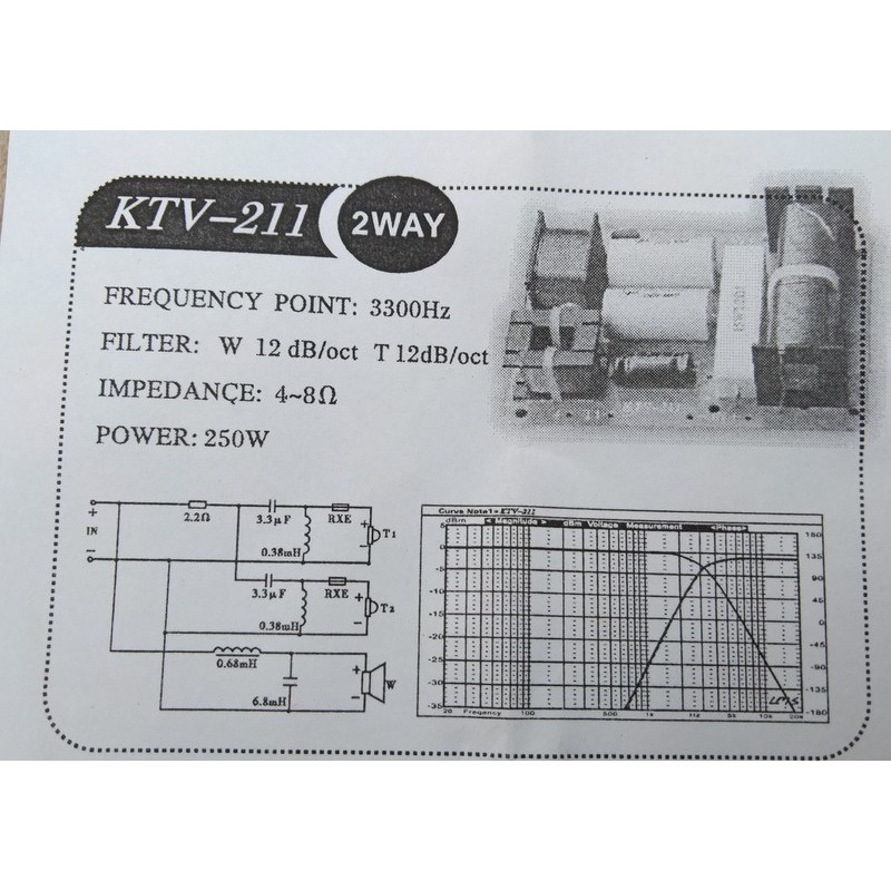 MẠCH PHÂN TẦN 3 LOA KTV211 - 1 BASS 2 TREBLE - GIÁ 1 MẠCH