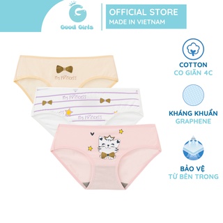 Quần lót bé gái Good Girls cotton kháng khuẩn ngừa viêm nhiễm Tippi chip họa tiết dễ thương cho bé gái 6-18 tuổi