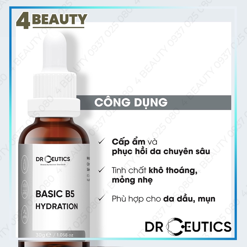 Tinh chất dưỡng Serum B5 DrCeutics Cho Da Dầu Mụn - Serum DrCeutics B5