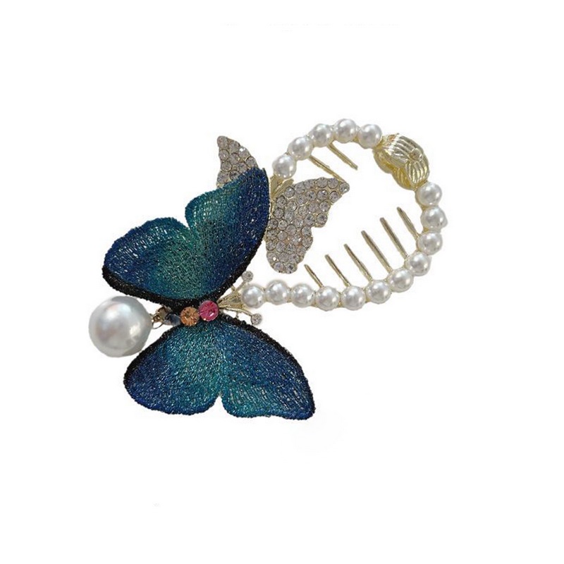 Kẹp Tóc Hình Bướm Đính Ngọc Trai Nhân Tạo Thời Trang