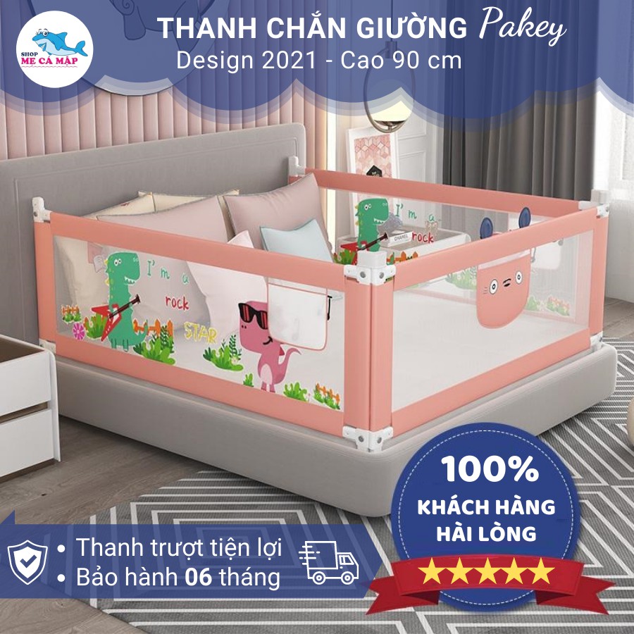 Thanh chắn giường SALE giá nhập, chặn giường Pakey dạng trượt cao tối đa 90cm có 3 màu phù hợp bé trai, bé gái