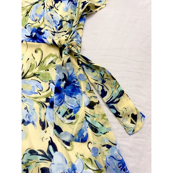 Đầm voan hoa xanh Sandra Darren - Thanh lý vnxk