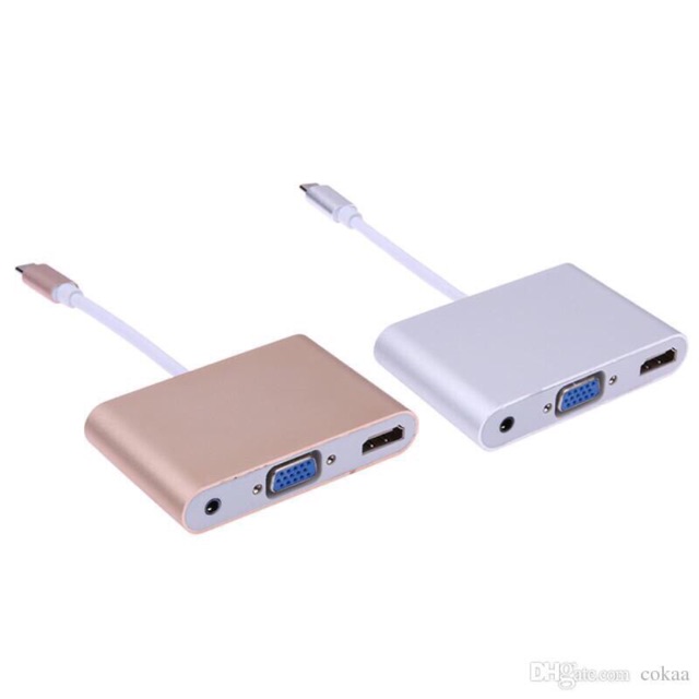 Cáp chuyển tin hiệu usb Type c sang Vga và usb 3.0 hàng xịn chất lượng cao