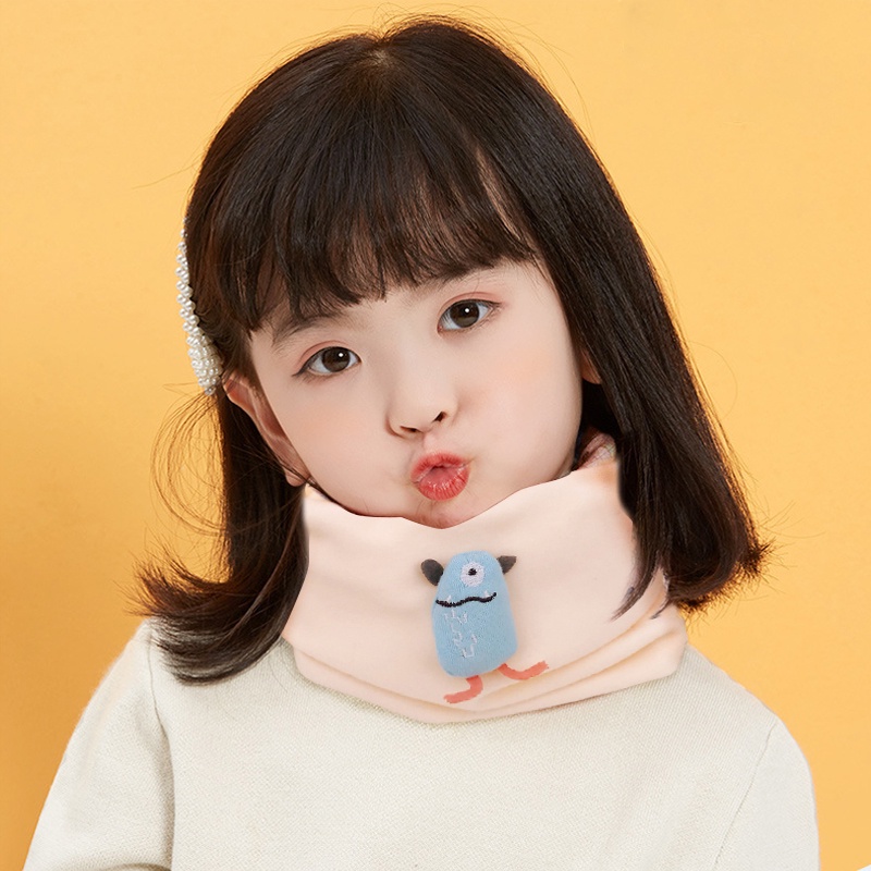 Khăn choàng cổ giữ ấm mềm mại chống gió in họa tiết hoạt hình dễ thương tùy chọn cho bé