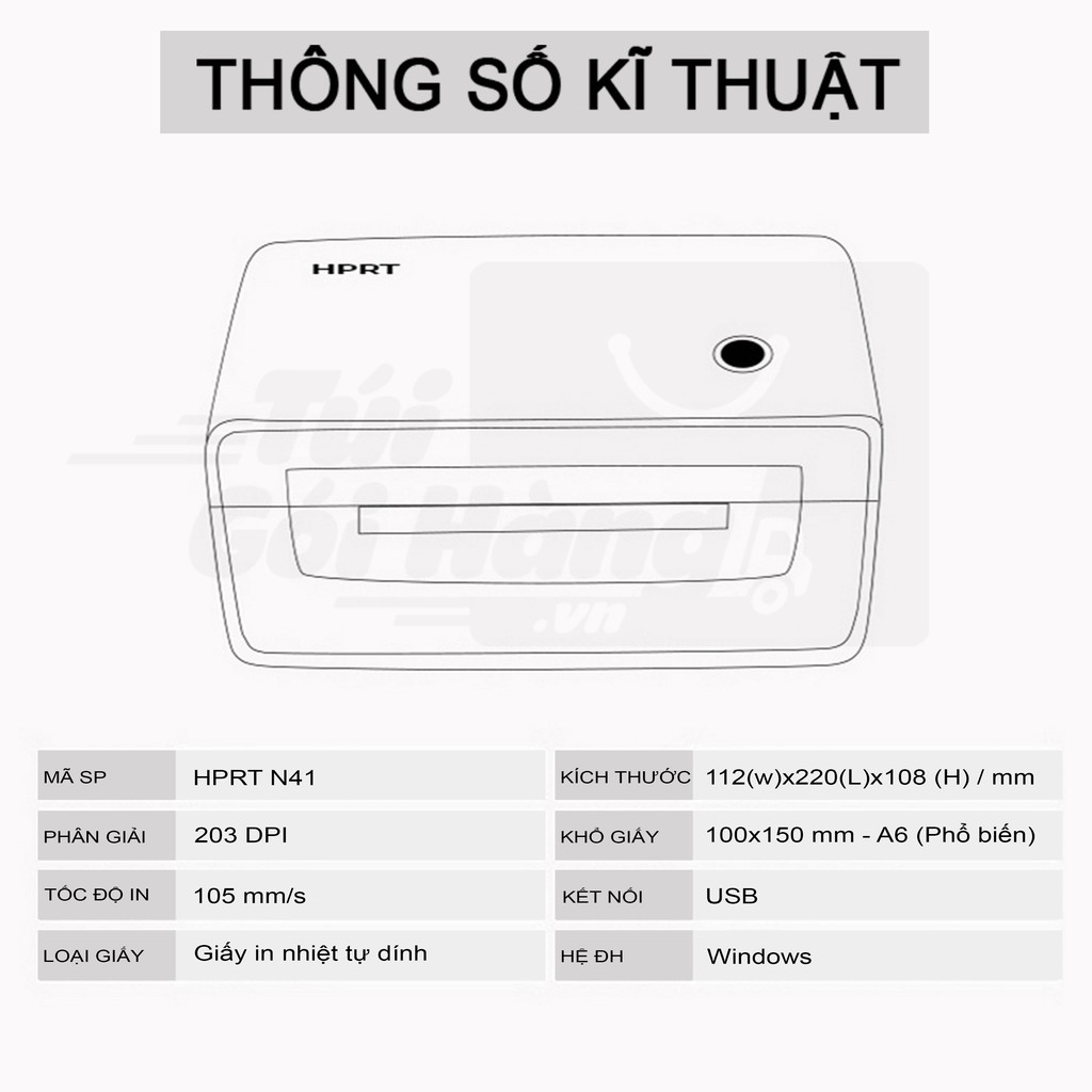 [CÓ BẢO HÀNH] Máy In Nhiệt In Đơn Hàng Shopee TMĐT HPRT N41 Giá Rẻ Nhất Shopee | BigBuy360 - bigbuy360.vn