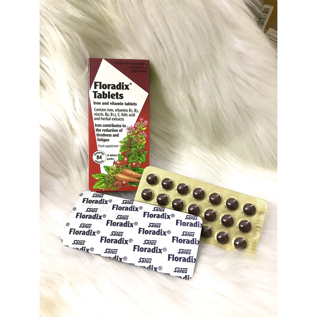 Sắt viên hữu cơ Floradix hộp 84 viên hàng UK