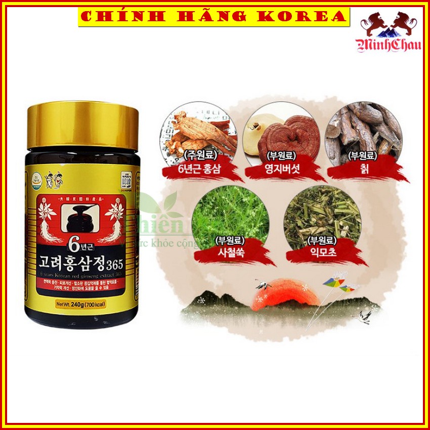 Cao Hồng Sâm 365 Cao Cấp Hàn Quốc { Hộp 4 lọ }, minhchau