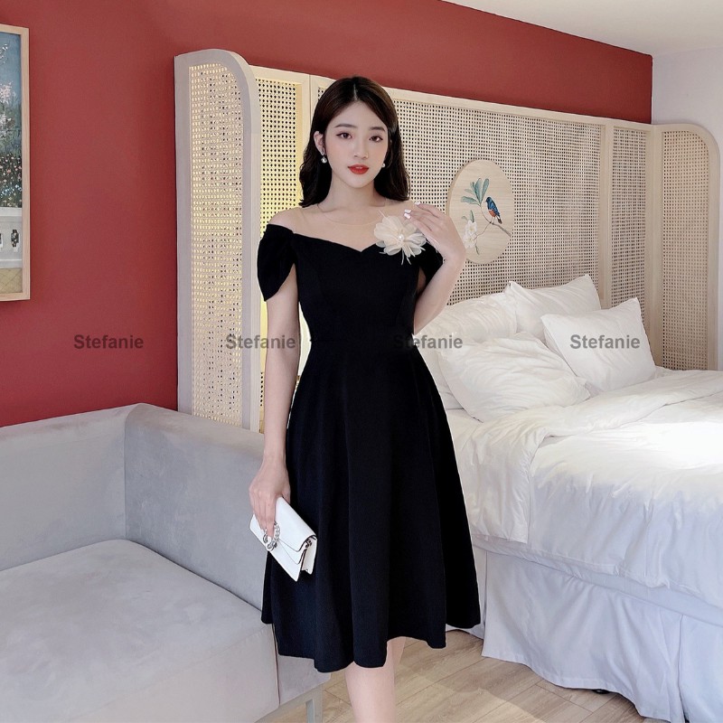Váy nữ đi tiệc, đầm trễ vai cực sang chảnh,váy dáng xoè độc quyền Stefanie | BigBuy360 - bigbuy360.vn