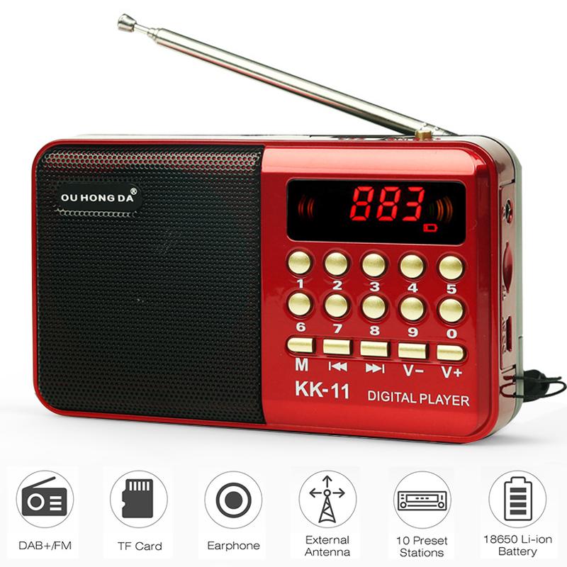 Bộ loa radio FM mini hỗ trợ thẻ TF + hiển thị LED cho người già