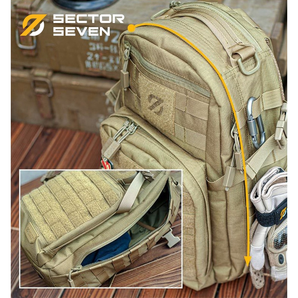 Ba lô chiến thuật Sector Seven đa năng phong cách quân đội