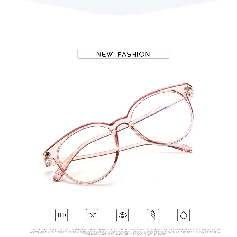 EyeWear Glasses Round Frame UV400 Female Pectacles Transparent 1Pcs