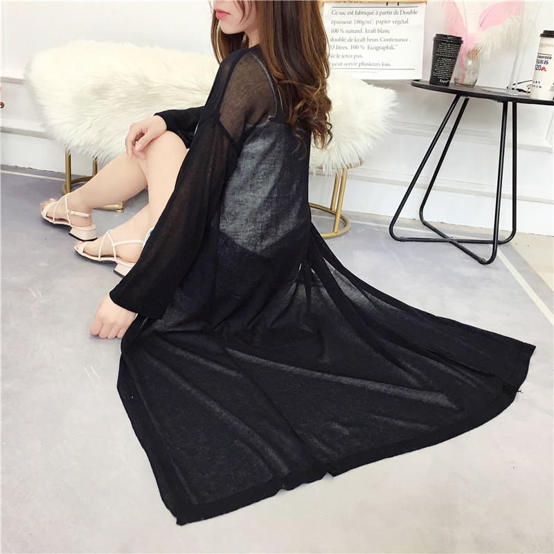 SUXI FREESHIP ĐƠN 99K_ Áo khoác Cardigan dệt kim tay lỡ chống tia UV thiết kế thanh lịch