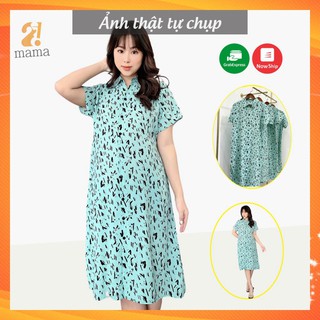 Đầm bầu thiết kế dáng dài hàn quốc rẻ đẹp V13 –váy bầu sơ mi vải mềm mát màu xanh – mỗi đơn tặng 1 yếm bé