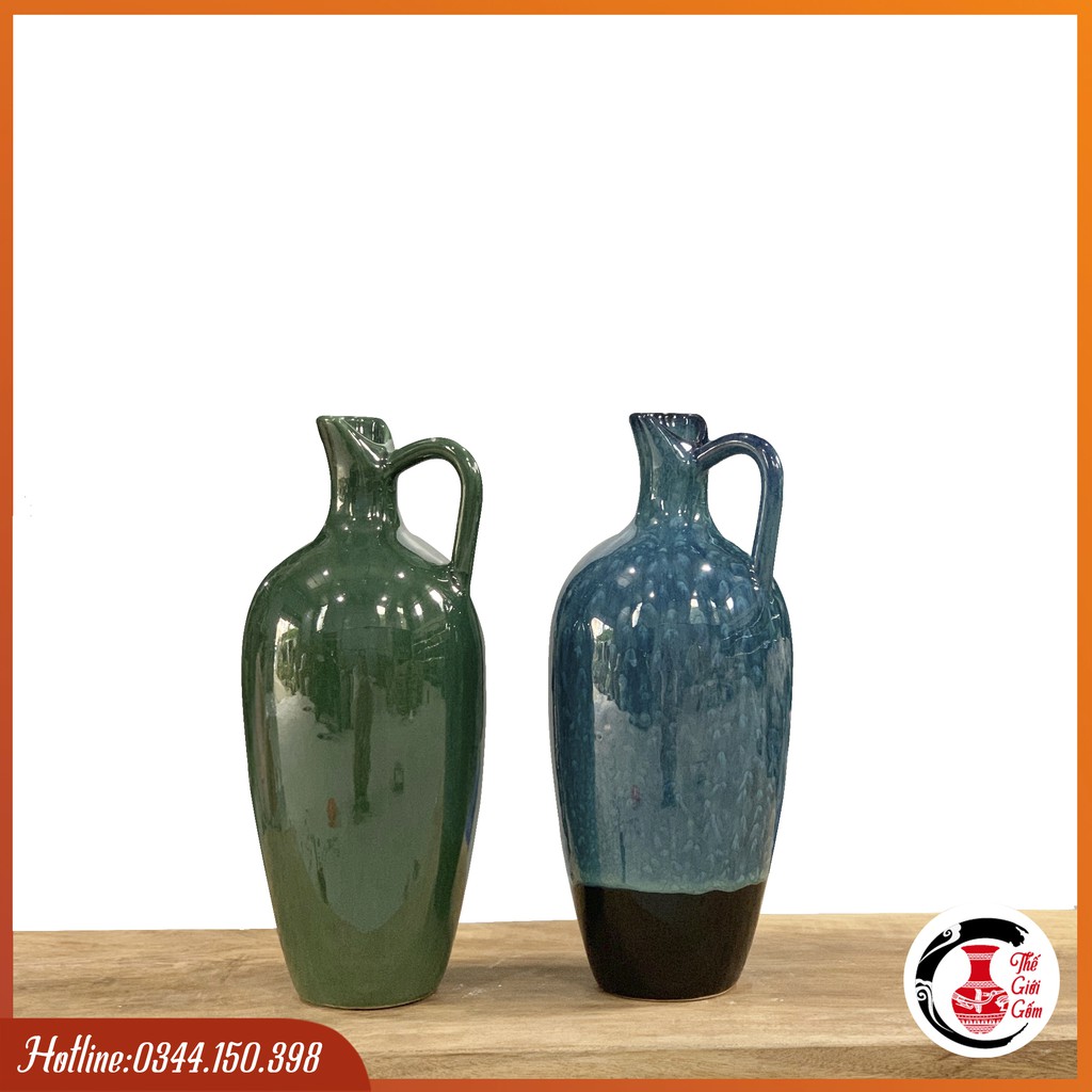 Lọ hoa dáng bình miệng sứt Gốm Sứ Bát Tràng/ Lọ cắm hoa Ly, Loa Kèn, Thạch Nam