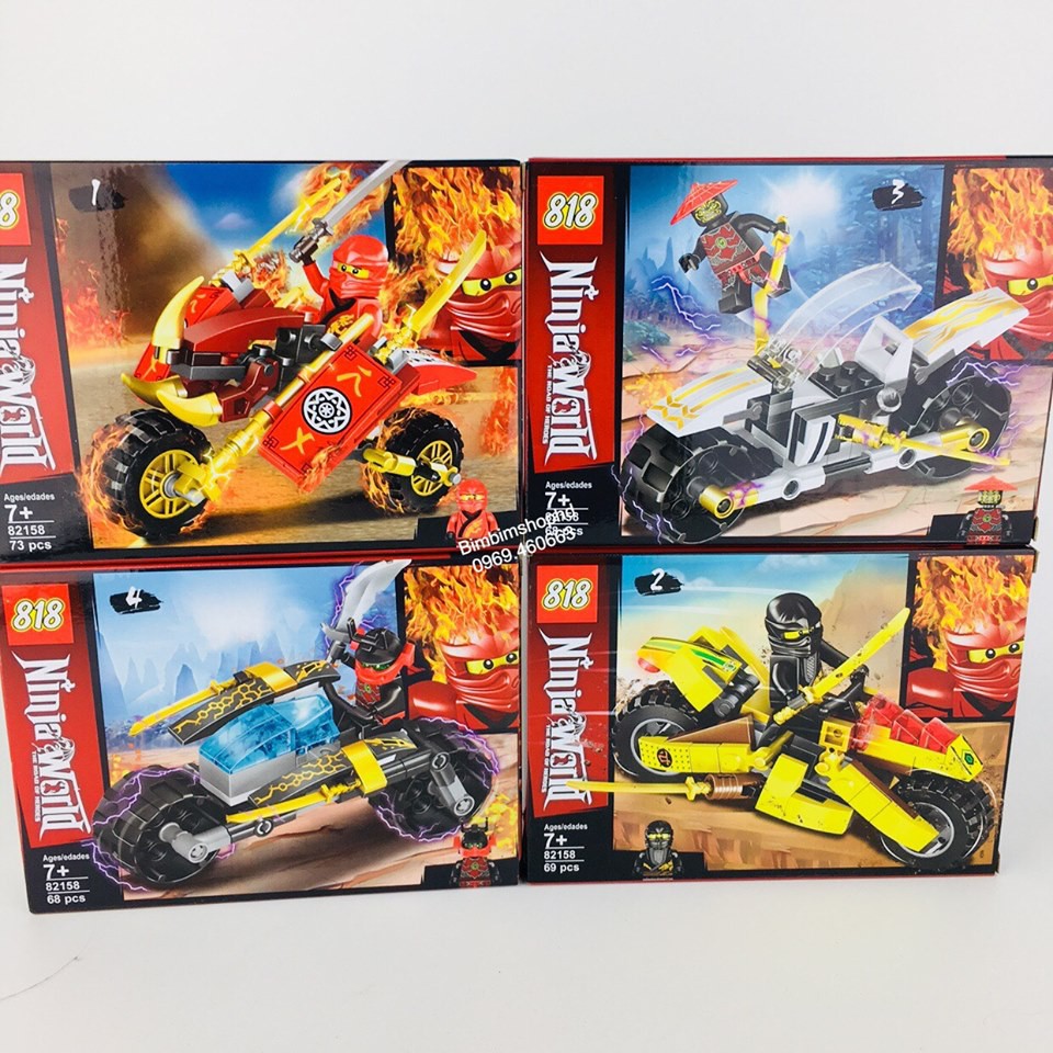 Combo 4 Bộ Lego Xếp Hình Ninjago Cùng Siêu Xe Siêu Đẹp. Lego đồ chơi xếp hình cho bé trai