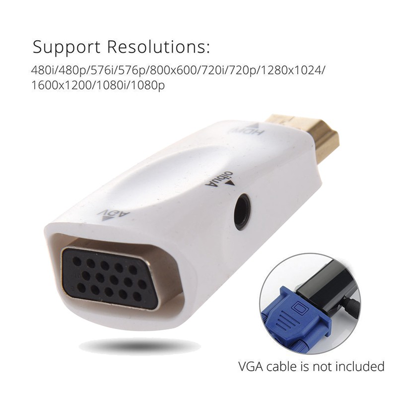 1080P HDMI Male to VGA Female Adapter Video Converter with Audio Outp | BigBuy360 - bigbuy360.vn