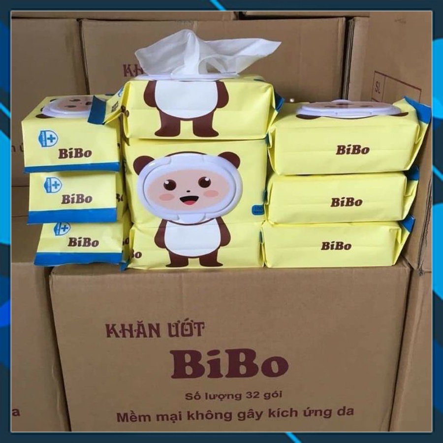 Khăn Ướt BIBO Không Mùi 100 Tờ, Không Kích Ứng Da, An Toàn Cho Bé