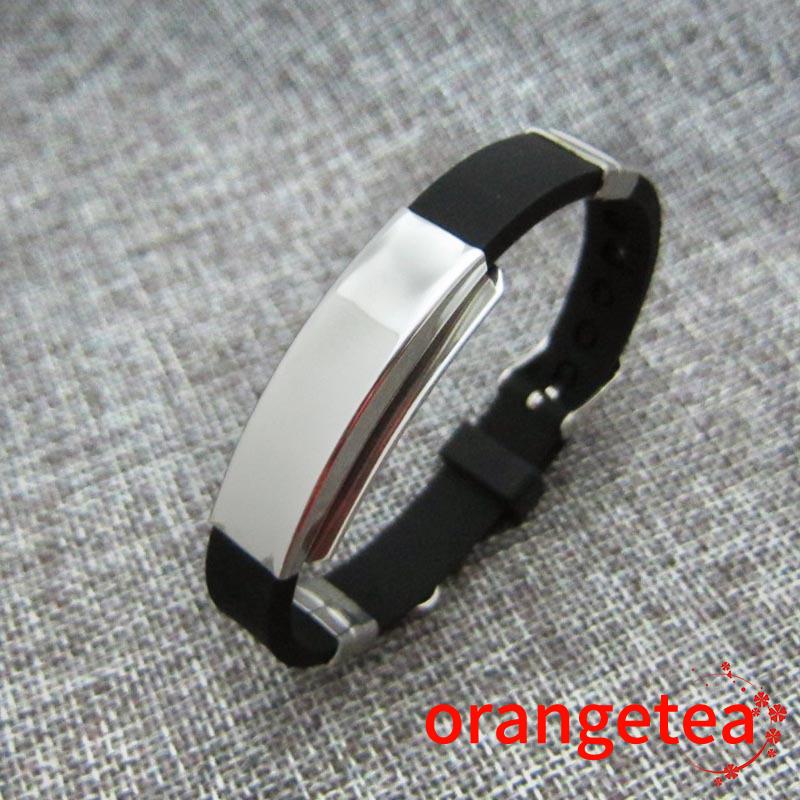 Vòng Tay Silicone Phối Thép Titan Phong Cách Hàn Quốc Cho Cặp Đôi