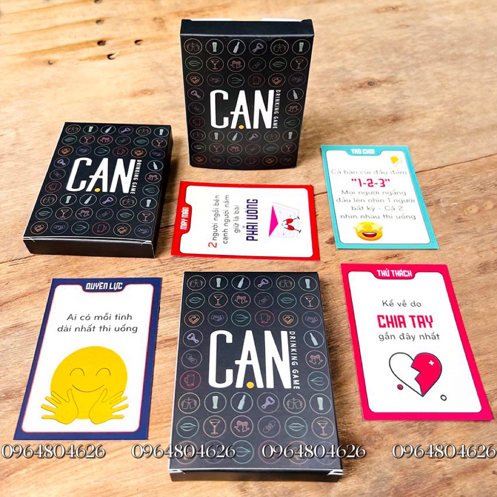 Bộ bài drinking game NỐC cạn ly thẻ bài nốc out tổng hợp 50 lá bài cho nhóm bùng nổ cuộc vui