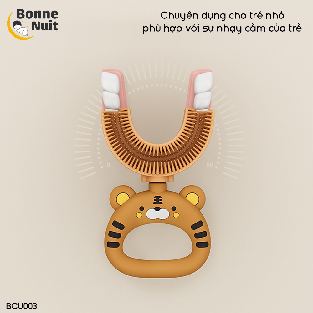 Bàn chải chữ U silicone cao cấp hình Cua &amp; Hổ cho bé