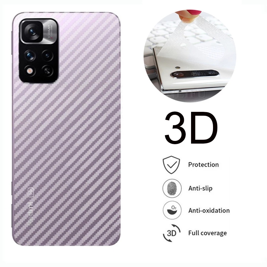Ốp Điện Thoại 3D Bằng Sợi Carbon Chống Dấu Vân Tay Cho Xiaomi 11LITE / 11T / Pro