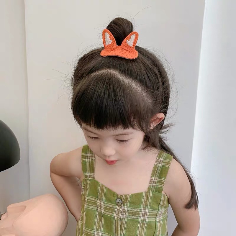 Kẹp tóc len Vemico Hàn Quốc tai thỏ đáng yêu cho bé KT37