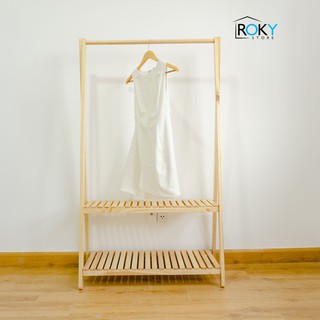 [SƠN PU CHỐNG NƯỚC CAO CAO CẤP] GIÁ TREO QUẦN ÁO CHỮ A HAI TẦNG MÀU GỖ- ROKY STORE - NỘI THẤT PHÒNG NGỦ