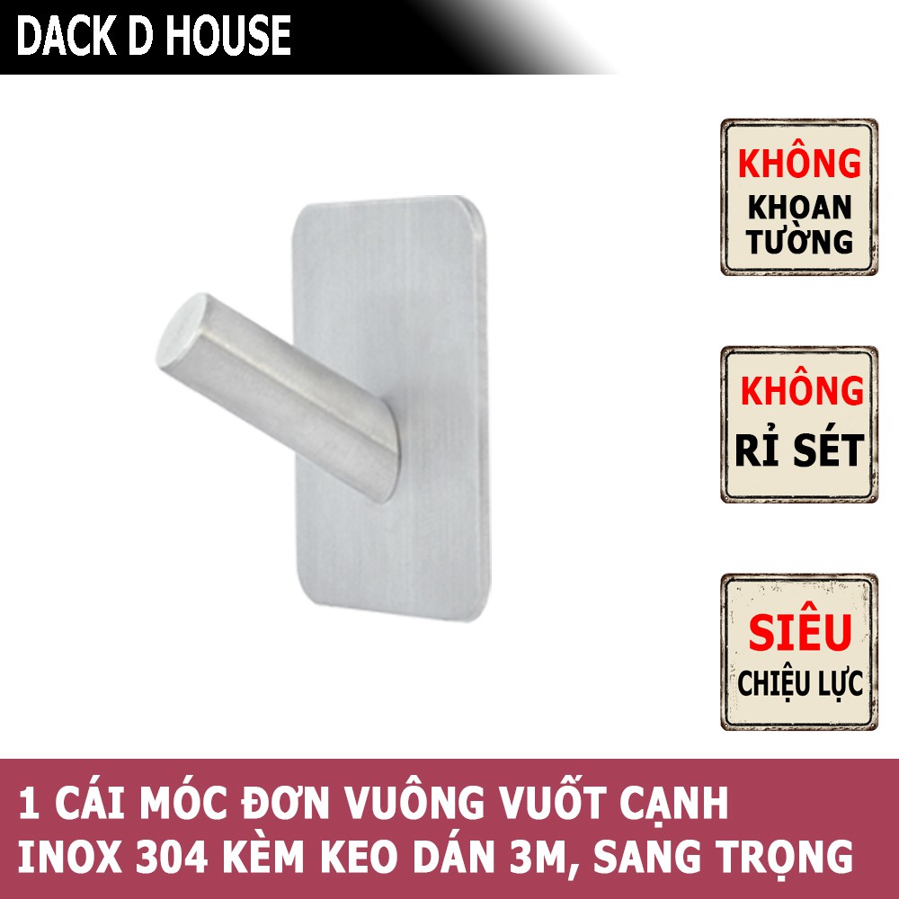 [Mã BMBAU50 giảm 50K đơn 150K] Móc treo đồ inox SUS 304 không rỉ sét kèm keo dám 3M thương hiệu Dack D House