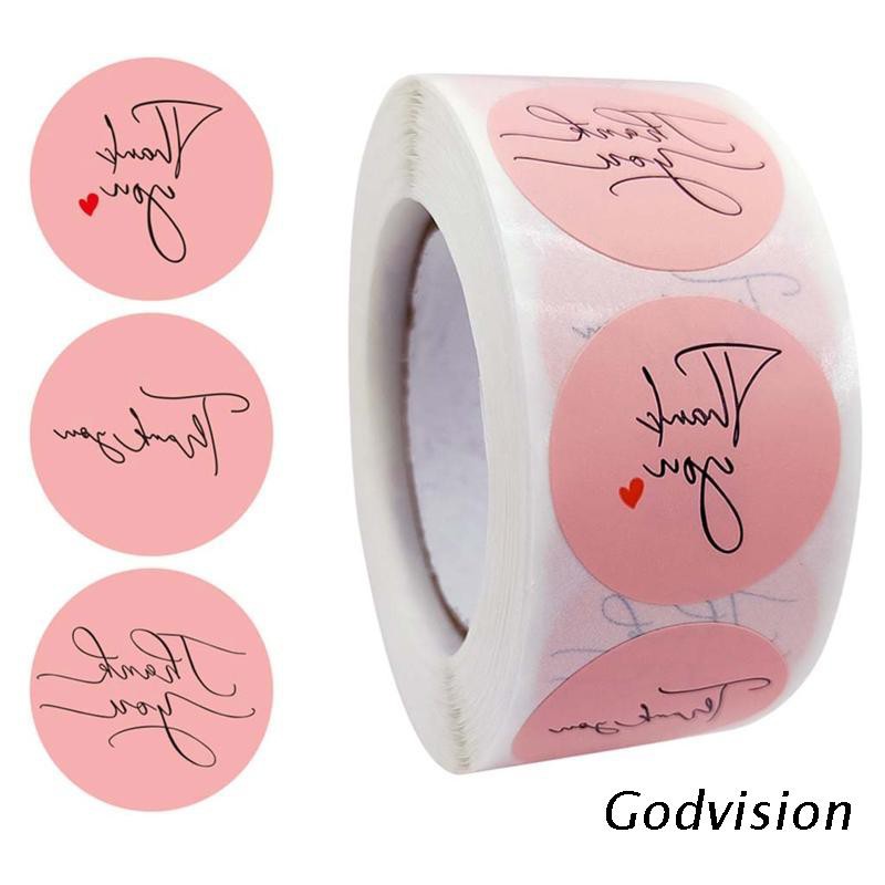 Cuộn 500 hình dán chữ Thank You 3 kiểu trang trí bao bì quà tặng /tiệc cưới/sổ lưu niệm thủ công