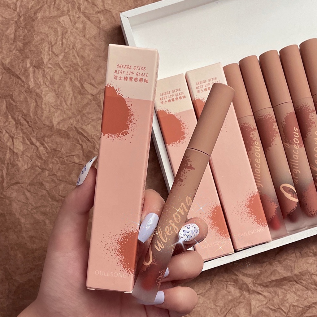 Son lì OULESONG mềm mịn như nhung chống thấm nước chống khô môi lâu trôi
