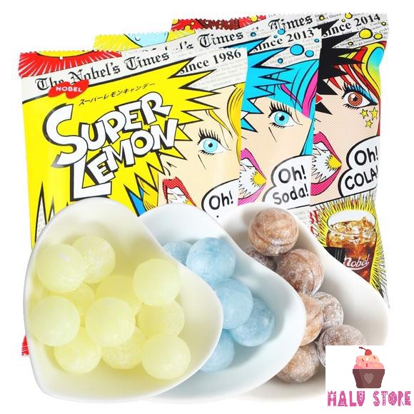 [HOT] Kẹo siêu chua SUPER ĐỦ 4 VỊ LEMON/COLA/ SODA/ SUPER CANDY - Nhật Bản