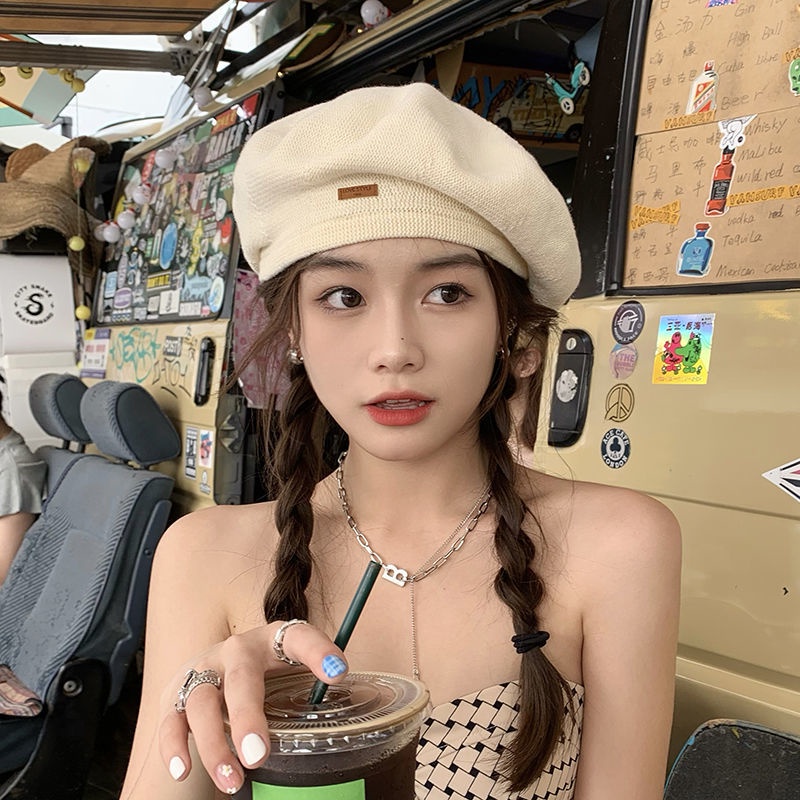 Mũ Beret Da Mỏng Thoáng Khí Phong Cách Hàn Quốc Cá Tính Cho Các Bạn Nữ