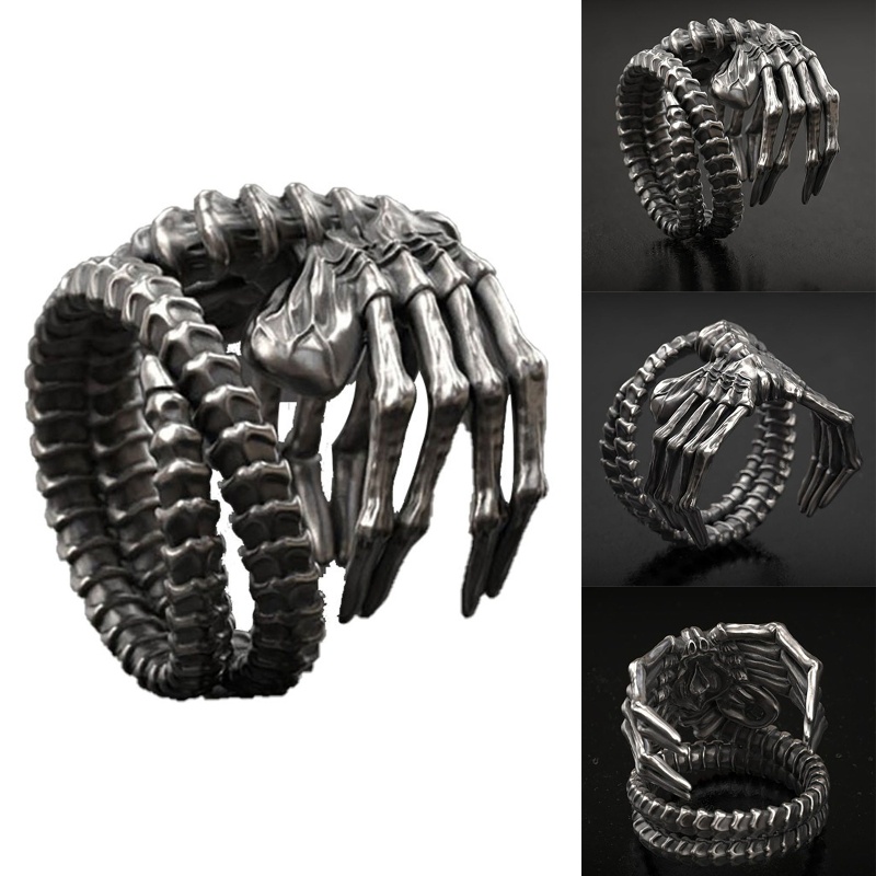 Nhẫn Hình Đầu Lâu Phong Cách Gothic Cho Nam Và Nữ, Cỡ 6-12