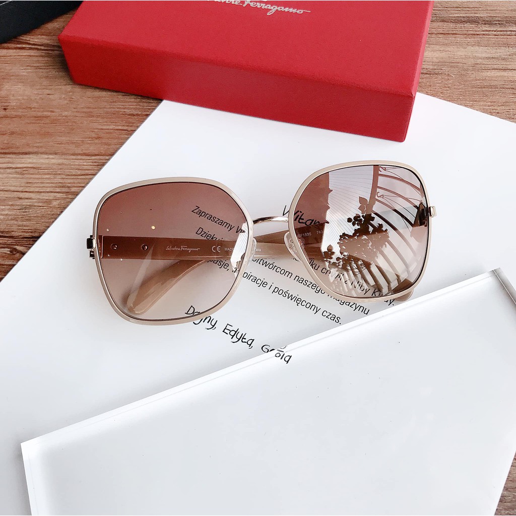 Kính mát Salvatore Ferragamo SF150S  màu cafe sữa hiếm hot ⚜️Hàng Authentic⚜️