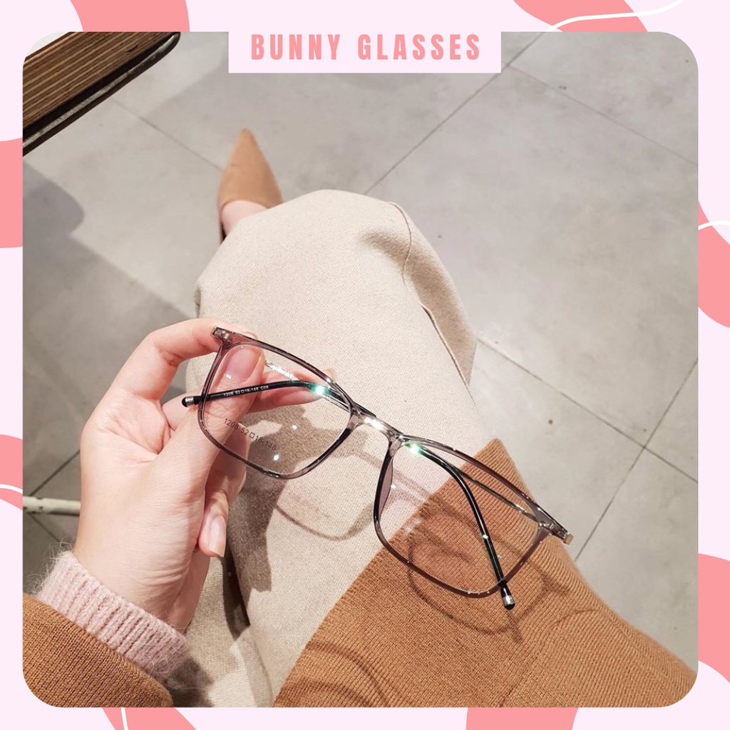 Kính gọng nam nữ thời trang cao cấp dáng vuông 1208 cắt kính cận theo yêu cầu Bunny glasses