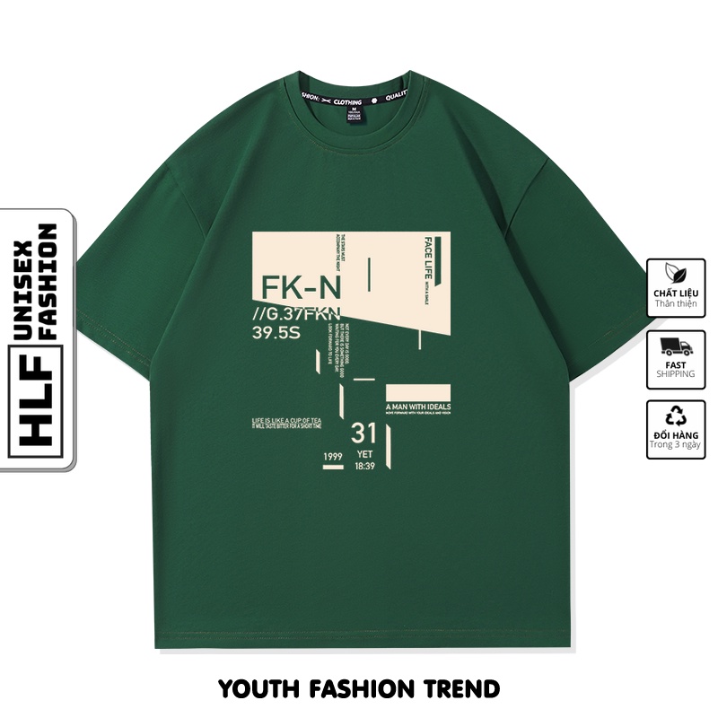Áo thun tay lỡ unisex nam nữ FKN, áo phông nữ form rộng HLFashion