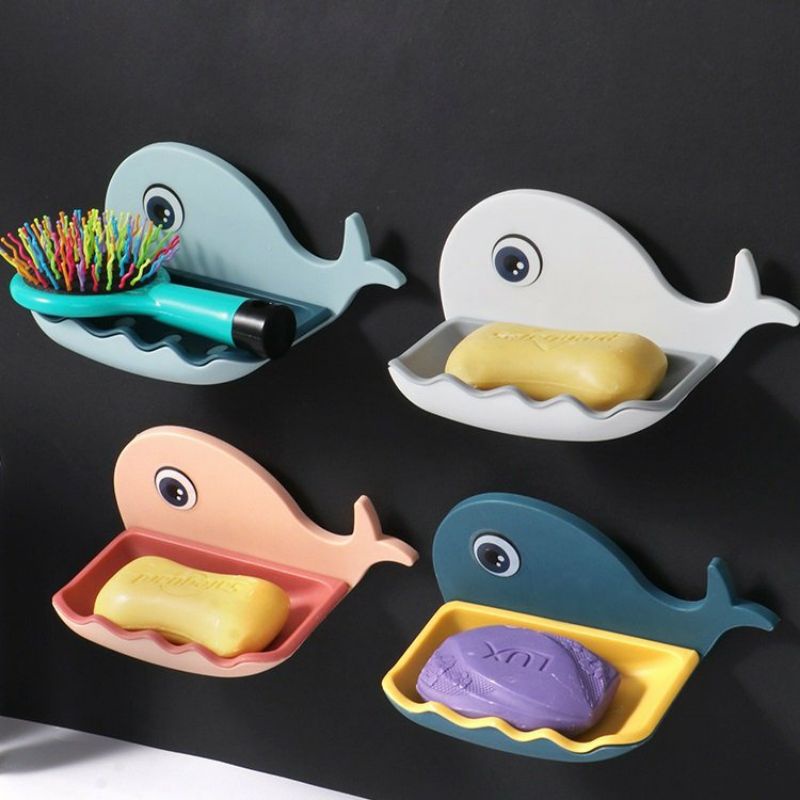 Khay Đựng Xà Phòng Dính Tường Hình Cá Heo Cute
