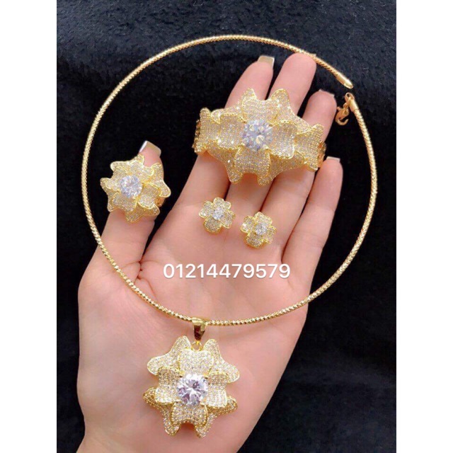 Bộ trang sức xi mạ vàng 18k cao cấp X10 Phát Lộc