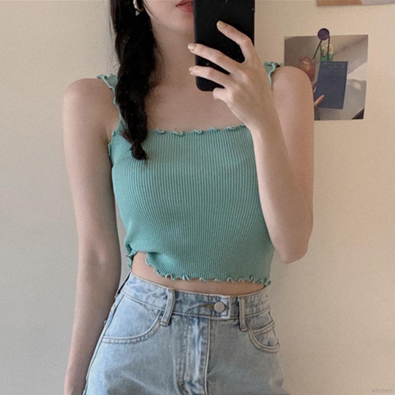 [Mã FAMAYWA giảm 10K đơn 50K] Áo Dệt Kim Hai Dây Thời Trang Xinh Xắn Cho Nữ | BigBuy360 - bigbuy360.vn